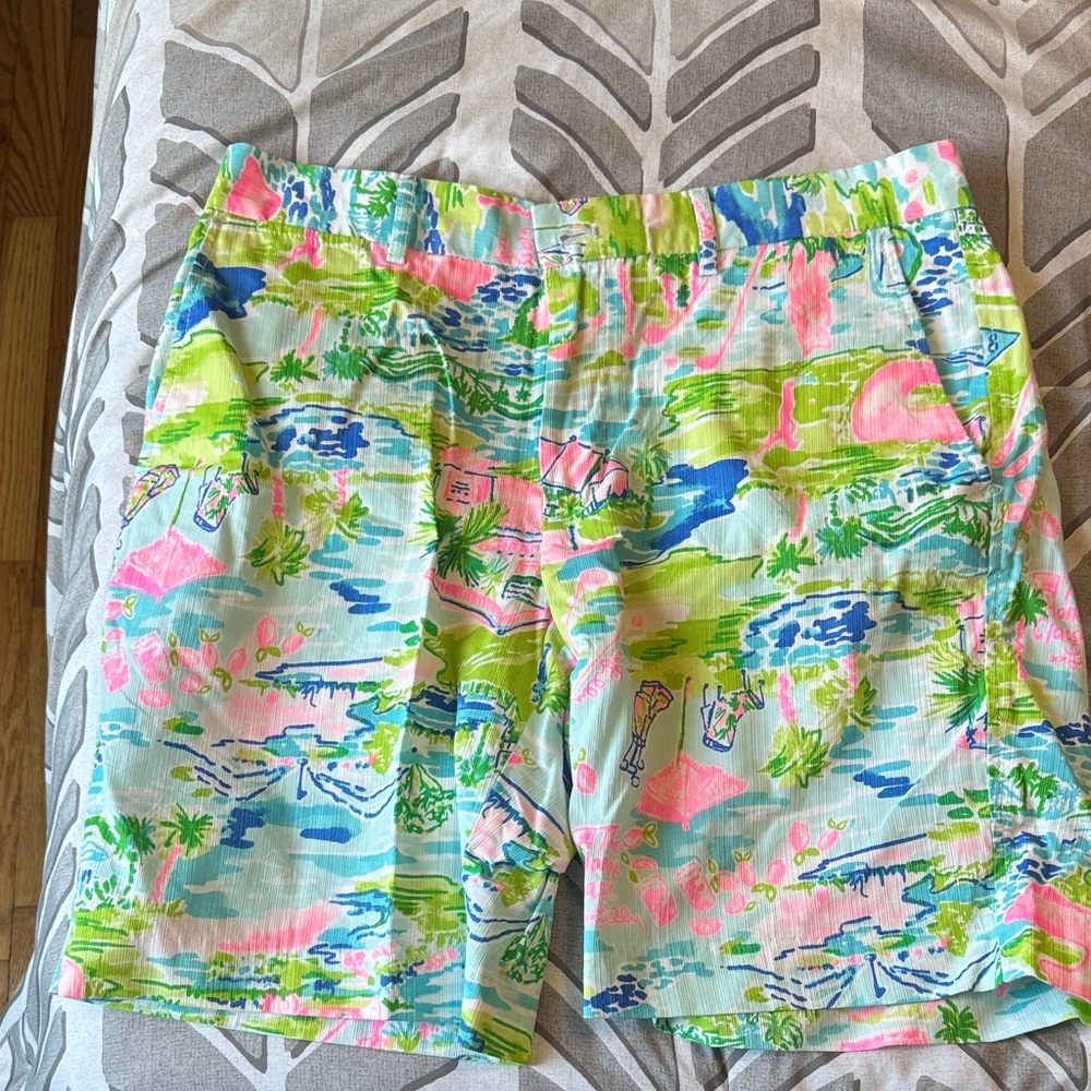 Lilly Pulitzer Multicolor Men's Flat Front Shorts-Honda classic